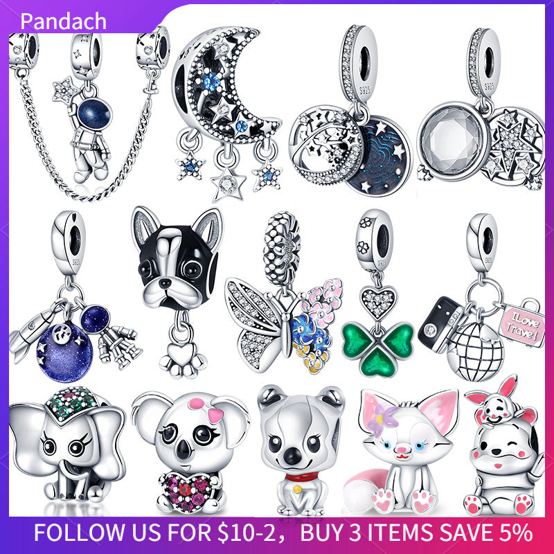 Plata Charms of Ley 925 Silber Starry Sky Series Charm Sicherheitskette passend für Pandora 925 Original Armbänder Pulsira DIY 2021 neu