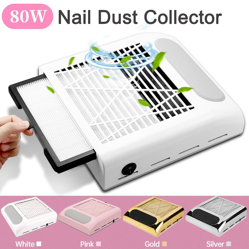 Nail Dust Collector Fan Vacuum Cleaner Manicure Machine Tools With Filter Strong Power Nail Art Tool Nail Vacuum Cleaner