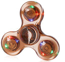 Fidget Spinner de luz LED de cristal luminoso, Spinner de mano que brilla en la oscuridad, juguetes para aliviar el estrés EDC, giroscopio cinético para niños