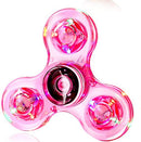 Fidget Spinner de luz LED de cristal luminoso, Spinner de mano que brilla en la oscuridad, juguetes para aliviar el estrés EDC, giroscopio cinético para niños