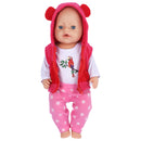 Bonito conjunto de muñeca para muñecas de 17 pulgadas y 43cm, accesorios de ropa para recién nacidos, muñeco de peluche, mono, regalo de cumpleaños para bebé