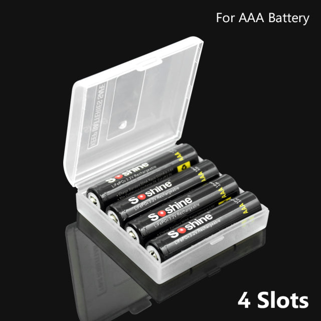 Halbdurchsichtiger Hartplastik AA AAA Gehäusedeckelhalter AA / AAA Batterie Aufbewahrungsbox Behälter für 2 4 8x AA AAA Batterien