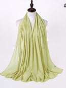 72 * 175 cm Muslim Chiffon Hijab Schals Schal Frauen Einfarbig Kopf Wraps Frauen Hijabs Schals Damen Foulard Femme Muslim Veil