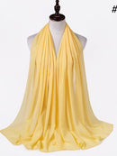 72 * 175 cm Muslim Chiffon Hijab Schals Schal Frauen Einfarbig Kopf Wraps Frauen Hijabs Schals Damen Foulard Femme Muslim Veil