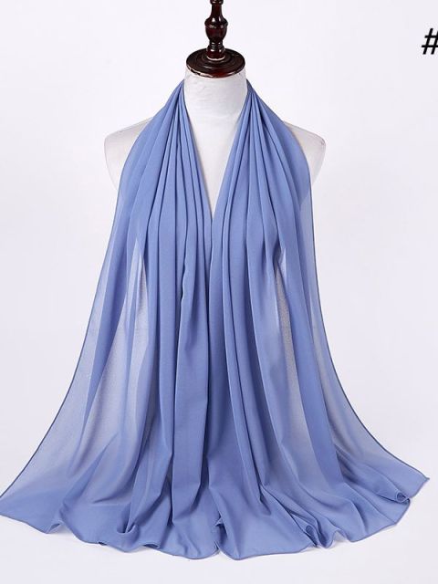 72*175cm Muslim Chiffon Hijab Shawls Scarf Women Solid Color Head Wraps Women Hijabs Scarves Ladies Foulard Femme Muslim Veil