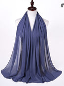 72 * 175 cm Muslim Chiffon Hijab Schals Schal Frauen Einfarbig Kopf Wraps Frauen Hijabs Schals Damen Foulard Femme Muslim Veil
