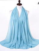 72 * 175 cm Muslim Chiffon Hijab Schals Schal Frauen Einfarbig Kopf Wraps Frauen Hijabs Schals Damen Foulard Femme Muslim Veil