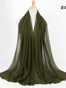 72 * 175 cm Muslim Chiffon Hijab Schals Schal Frauen Einfarbig Kopf Wraps Frauen Hijabs Schals Damen Foulard Femme Muslim Veil