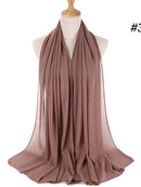 72 * 175 cm Muslim Chiffon Hijab Schals Schal Frauen Einfarbig Kopf Wraps Frauen Hijabs Schals Damen Foulard Femme Muslim Veil