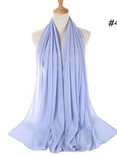 72 * 175 cm Muslim Chiffon Hijab Schals Schal Frauen Einfarbig Kopf Wraps Frauen Hijabs Schals Damen Foulard Femme Muslim Veil
