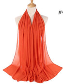 72 * 175 cm Muslim Chiffon Hijab Schals Schal Frauen Einfarbig Kopf Wraps Frauen Hijabs Schals Damen Foulard Femme Muslim Veil