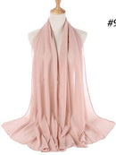 72 * 175 cm Muslim Chiffon Hijab Schals Schal Frauen Einfarbig Kopf Wraps Frauen Hijabs Schals Damen Foulard Femme Muslim Veil