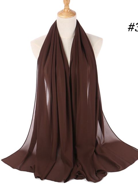 72 * 175 cm Muslim Chiffon Hijab Schals Schal Frauen Einfarbig Kopf Wraps Frauen Hijabs Schals Damen Foulard Femme Muslim Veil