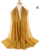 72 * 175 cm Muslim Chiffon Hijab Schals Schal Frauen Einfarbig Kopf Wraps Frauen Hijabs Schals Damen Foulard Femme Muslim Veil