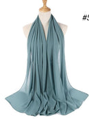 72 * 175 cm Muslim Chiffon Hijab Schals Schal Frauen Einfarbig Kopf Wraps Frauen Hijabs Schals Damen Foulard Femme Muslim Veil