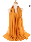 72 * 175 cm Muslim Chiffon Hijab Schals Schal Frauen Einfarbig Kopf Wraps Frauen Hijabs Schals Damen Foulard Femme Muslim Veil