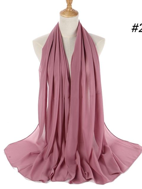 72*175cm Muslim Chiffon Hijab Shawls Scarf Women Solid Color Head Wraps Women Hijabs Scarves Ladies Foulard Femme Muslim Veil