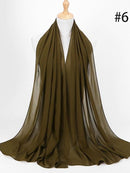 72 * 175 cm Muslim Chiffon Hijab Schals Schal Frauen Einfarbig Kopf Wraps Frauen Hijabs Schals Damen Foulard Femme Muslim Veil