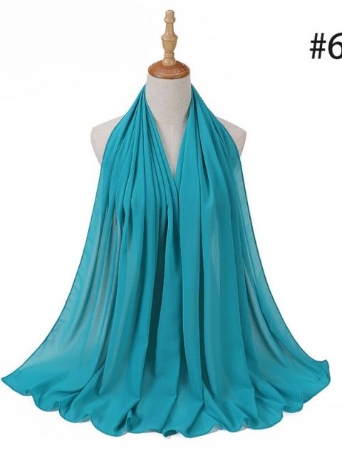 72 * 175 cm Muslim Chiffon Hijab Schals Schal Frauen Einfarbig Kopf Wraps Frauen Hijabs Schals Damen Foulard Femme Muslim Veil