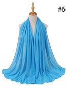 72 * 175 cm Muslim Chiffon Hijab Schals Schal Frauen Einfarbig Kopf Wraps Frauen Hijabs Schals Damen Foulard Femme Muslim Veil