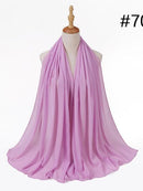 72 * 175 cm Muslim Chiffon Hijab Schals Schal Frauen Einfarbig Kopf Wraps Frauen Hijabs Schals Damen Foulard Femme Muslim Veil