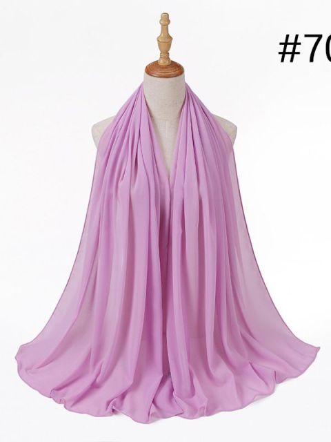 72 * 175 cm Muslim Chiffon Hijab Schals Schal Frauen Einfarbig Kopf Wraps Frauen Hijabs Schals Damen Foulard Femme Muslim Veil