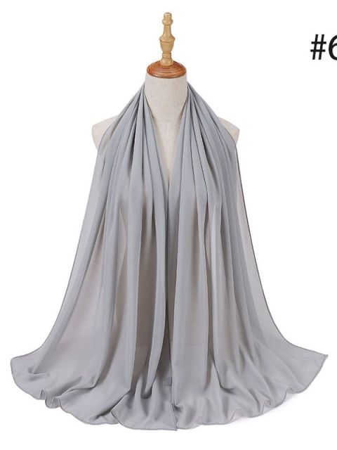 72*175cm Muslim Chiffon Hijab Shawls Scarf Women Solid Color Head Wraps Women Hijabs Scarves Ladies Foulard Femme Muslim Veil