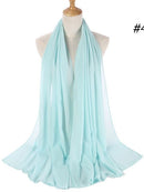 72 * 175 cm Muslim Chiffon Hijab Schals Schal Frauen Einfarbig Kopf Wraps Frauen Hijabs Schals Damen Foulard Femme Muslim Veil