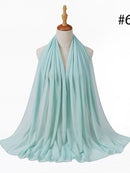 72 * 175 cm Muslim Chiffon Hijab Schals Schal Frauen Einfarbig Kopf Wraps Frauen Hijabs Schals Damen Foulard Femme Muslim Veil