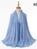 72 * 175 cm Muslim Chiffon Hijab Schals Schal Frauen Einfarbig Kopf Wraps Frauen Hijabs Schals Damen Foulard Femme Muslim Veil