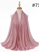 72 * 175 cm Muslim Chiffon Hijab Schals Schal Frauen Einfarbig Kopf Wraps Frauen Hijabs Schals Damen Foulard Femme Muslim Veil