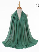 72 * 175 cm Muslim Chiffon Hijab Schals Schal Frauen Einfarbig Kopf Wraps Frauen Hijabs Schals Damen Foulard Femme Muslim Veil