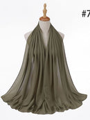 72 * 175 cm Muslim Chiffon Hijab Schals Schal Frauen Einfarbig Kopf Wraps Frauen Hijabs Schals Damen Foulard Femme Muslim Veil