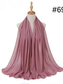 72 * 175 cm Muslim Chiffon Hijab Schals Schal Frauen Einfarbig Kopf Wraps Frauen Hijabs Schals Damen Foulard Femme Muslim Veil