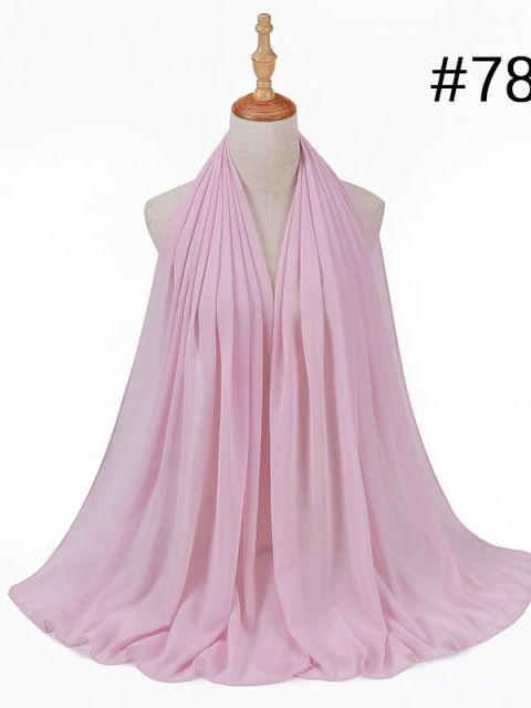 72 * 175 cm Muslim Chiffon Hijab Schals Schal Frauen Einfarbig Kopf Wraps Frauen Hijabs Schals Damen Foulard Femme Muslim Veil