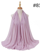 72 * 175 cm Muslim Chiffon Hijab Schals Schal Frauen Einfarbig Kopf Wraps Frauen Hijabs Schals Damen Foulard Femme Muslim Veil