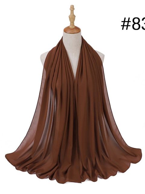 72*175cm musulmán chifón Hijab chales bufanda mujer Color sólido cabeza envuelve mujeres Hijabs bufandas señoras Foulard Femme velo musulmán