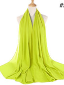 72 * 175 cm Muslim Chiffon Hijab Schals Schal Frauen Einfarbig Kopf Wraps Frauen Hijabs Schals Damen Foulard Femme Muslim Veil