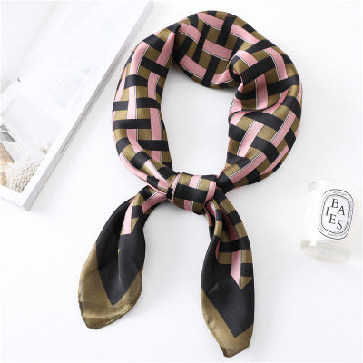 2022 Summer Luxury Brand Silk Scarf Square Women Shawls And Wraps Fashion Office Small Hair Neck Hijabs Foulard Scarves 70*70cm