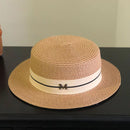 Sombrero para mujer, sombrero de Panamá, sombrero de playa de verano, sombrero informal para mujer, gorra de paja de ala plana para niñas, sombrero para el sol para niñas, sombrero femenino