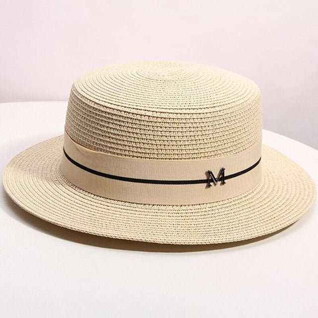 Hat For Women Panama Hat Summer Beach Hat Female Casual Lady Girls Flat Brim Straw Cap Girls Sun Hat Chapeu Feminino