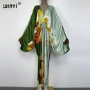 Sexy bech high-quality hand-rolled feel silk rayon fashion print 2021 WINYI Maxi women&