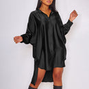 ZANZEA 2022 Stylish Satin Shirt Dress Women&