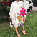 Partykleid Robe Frauen Langarm Leopardenmuster Midikleid 2022 VONDA Herbst Beiläufige Lose Urlaub Langes Hemd Vestido Übergroß