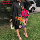 Partykleid Robe Frauen Langarm Leopardenmuster Midikleid 2022 VONDA Herbst Beiläufige Lose Urlaub Langes Hemd Vestido Übergroß