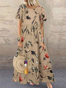 2022 Herbst Sommer ZANZEA Faltenkleid Frauen Vintage Vestidos Robe Gedruckt Lange Maxi Kleider Femme 3/4 Ärmel Tunika