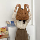 Leinwand Tragetaschen für Frauen 2022 Cord Große Damen Baumwolle Tuch Handtasche Cartoon Print Weibliche Käufer Mode Stoff Geldbörse