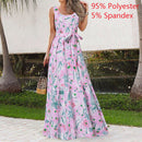 Celmia 2022 Sommer Bohemian Langes Kleid Frauen Sexy Party Maxi Sommerkleid Ärmellos Blumendruck Casual Rüschen Gürtel Strand Vestidos
