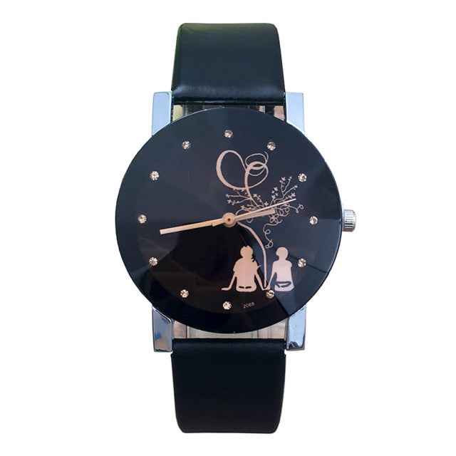 Student Lovers Romantic Dial Watch Leather Couple Analog Quarz Armbanduhr für Damen oder Herren One PCS Gift Reloj Mujer Hombre New