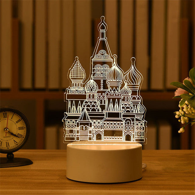 Romantic Love 3D Acrylic Led Lamp for Home Children&#39;s Night Light Table Lamp Birthday Party Decor Valentine&#39;s Day Bedside Lamp